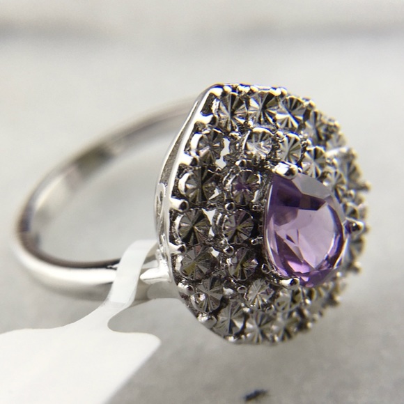 Genuine Gemstone Brazilian Amethyst Fashion Ring Size 8 - Picture 4 of 6